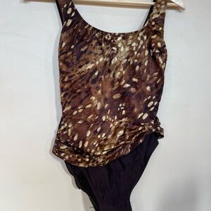 Vintage Longitude tortoiseshell draped Swimsuit